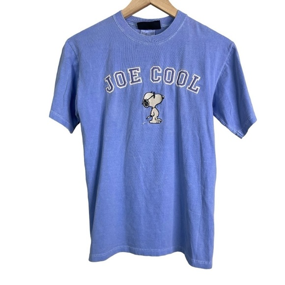 Vintage Peanuts Collection Youth Joe Cool Snoopy Faded Blue T-shirt - Picture 1 of 6